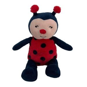 Carters 2019 Ladybug Plush Navy Blue Black Red Stuffed Doll Baby Toy 11" lovey